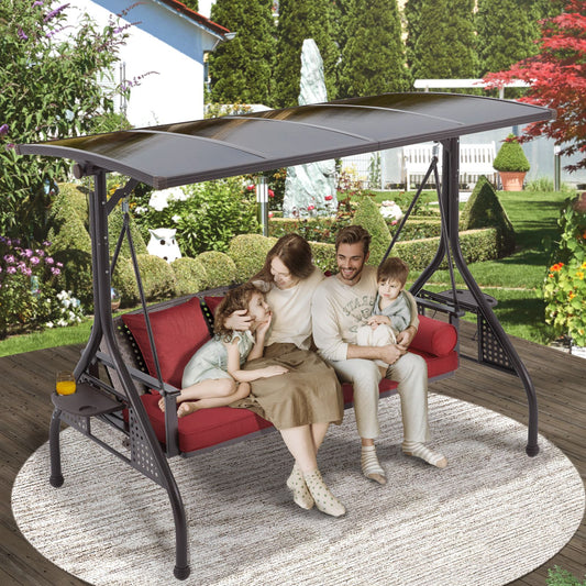 Yalissey  3 in 1 Outdoor Porch Swing with Adjustable Canopy