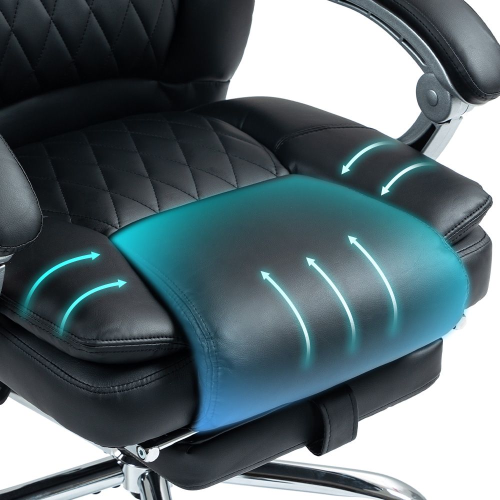 400lbs Big and Tall high Back Executive PU Leather Office Chair Heavy Duty with Foot Rest